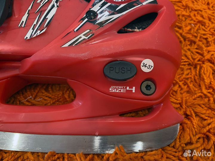 Коньки детские, размер регулируется 34 - 37