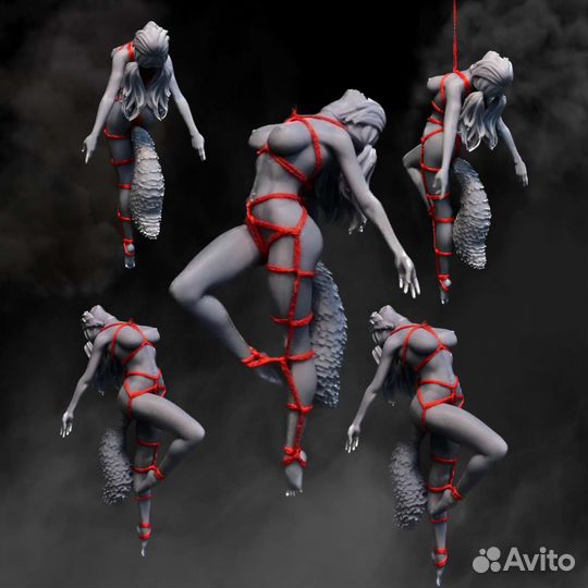 Фигурка девочка шибари с лисьим хвостом