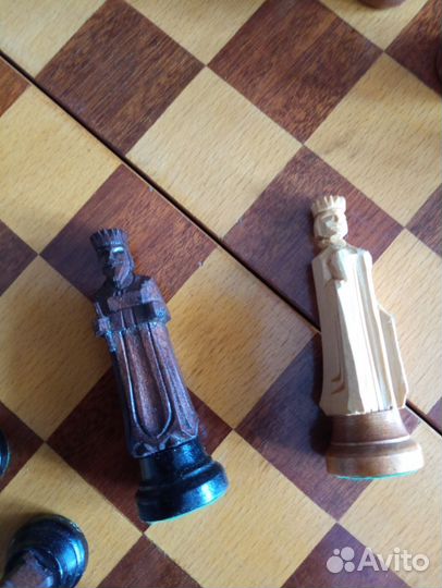 Шахматы деревянные старинные ручной работы