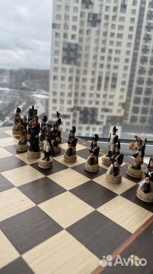 Шахматы ручной работы Бородино Наполеон и Кутузов