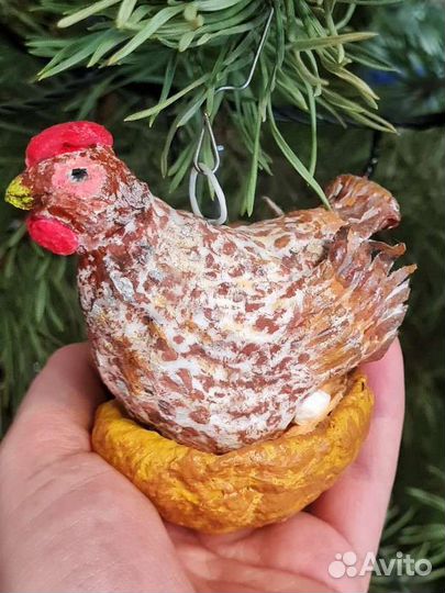 Елочная игрушка из ваты 