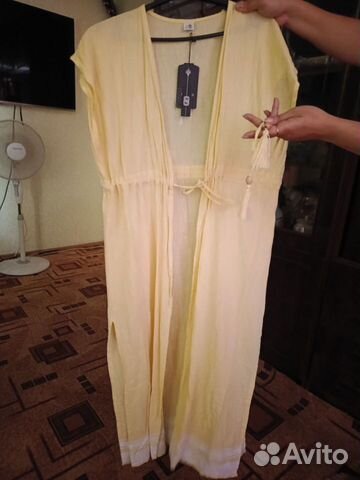 Пляжное платье халат р46-48+ сарафан белый