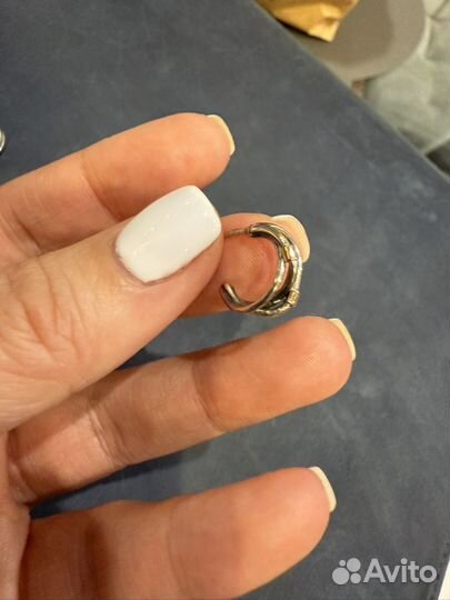 Серьги Pandora серебро и золото