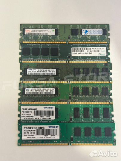 Оперативная память DDR2 512MB 1Gb 2Gb