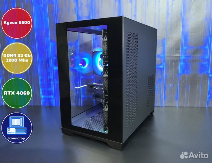 Системный блок AMD5500-RTX4060-32DDR4-GZR80652-A520