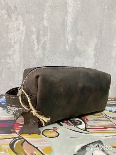 Косметичка из натуральной кожи ручной работы