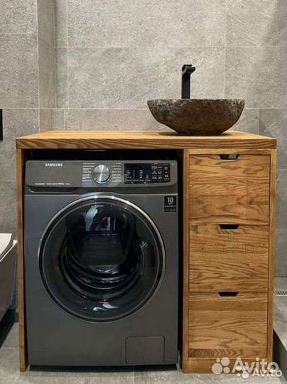 Тумба в ванную с водостойким покрытием из ясеня