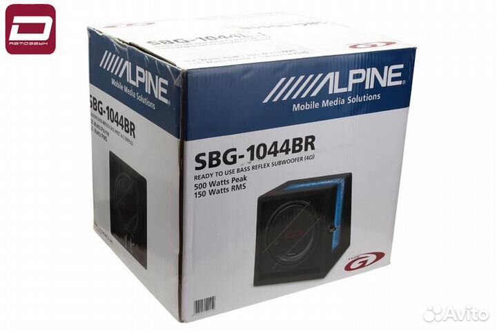 Alpine SBG-1044BR сабвуфер 25см в корпусе с фазои