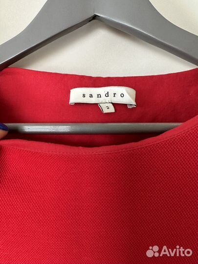 Платье красное теплое рукав 3/4 Sandro 2(S) 42-44