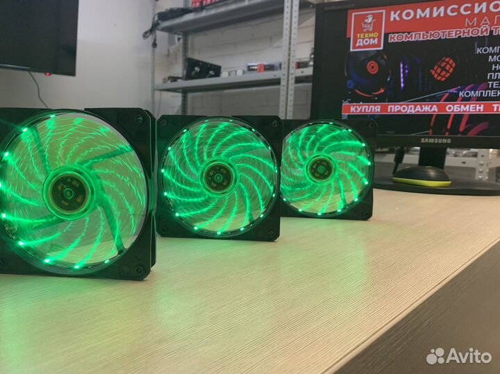 Корпусные вентиляторы 120мм с rgb зеленые