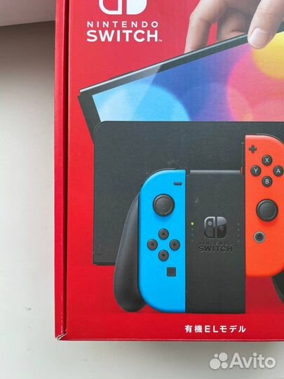 Nintendo switch Oled 64 Гб, неоновый синий/красный
