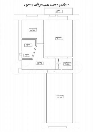 2-к. квартира, 45 м², 5/5 эт.