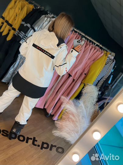 Анорак горнолыжный унисекс с подогревом белый