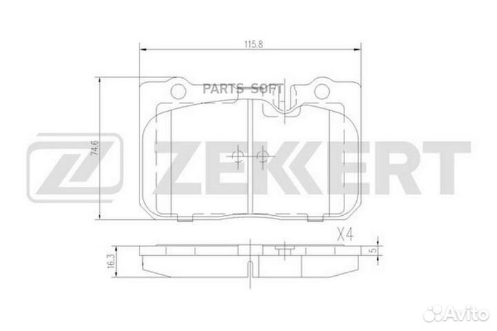 Zekkert BS-3035 Колодки торм. диск. передн. Toyota Century (G50) 97- Lexus LS (XF20) 94