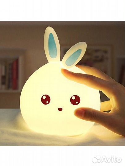 Мягкий силиконовый ночник зайчик