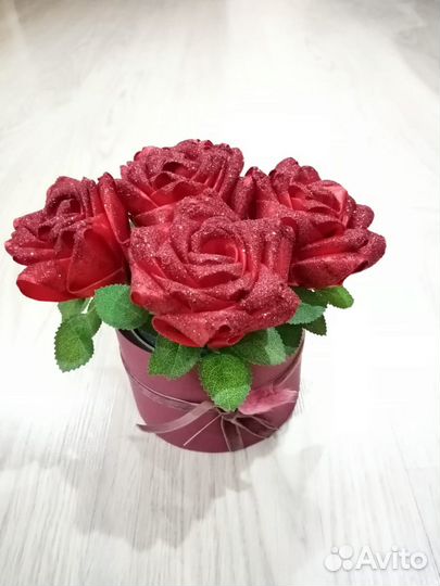 Букеты из атласных лент