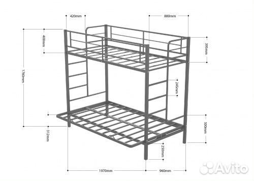 Двухъярусная кровать-диван Дакар 1