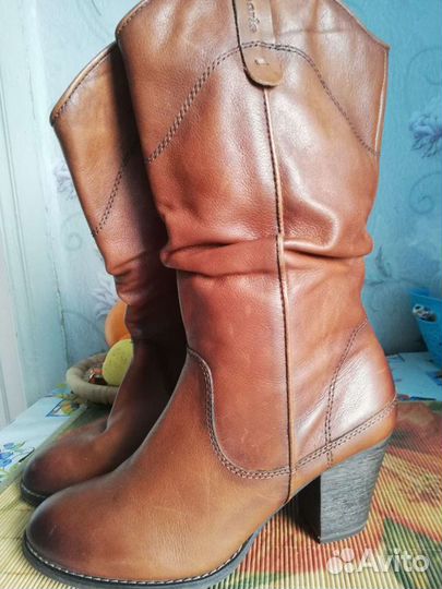 Сапоги осень весна женские 39 натуральная кожа