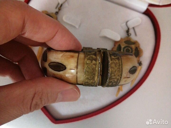 Индийский набор серьги браслет винтаж