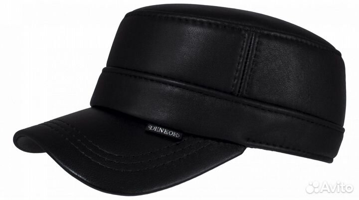 Кепка, модель конфедератка натуральная кожа