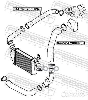 Патрубок системы охлаждения 04452-L200uplh Febest