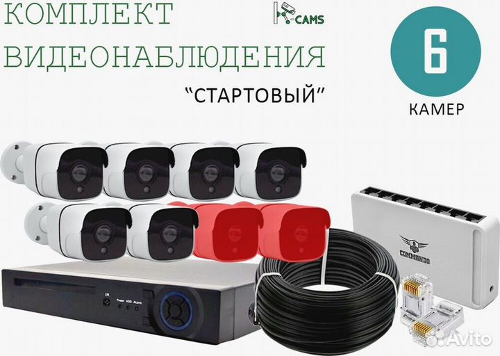 Комплект видеонаблюдения Стартовый 6 камер