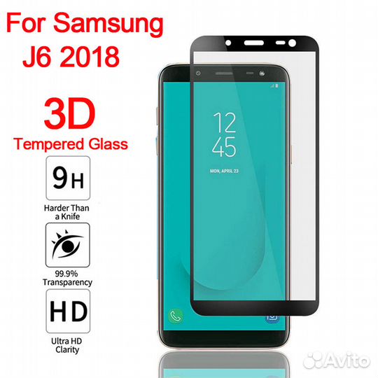3D Soft Защитное стекло (2018) samsung J6,J6 Plus