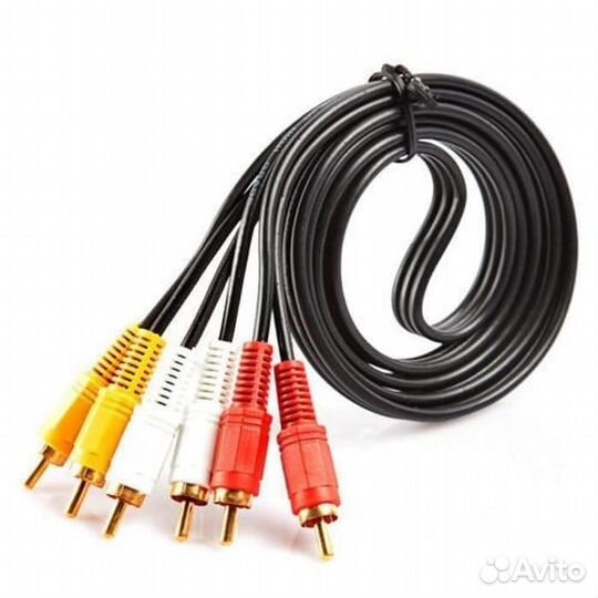 Аудио видео кабель 3 RCA- 3 RCA 1.5 метра