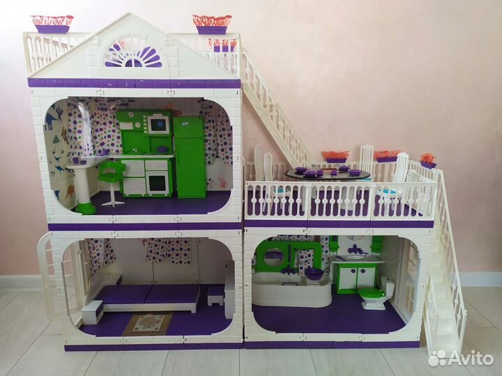 Кукольный домик для барби с мебелью
