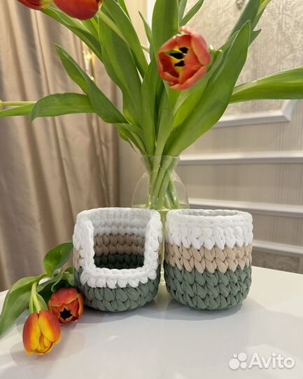 Набор корзин под ватные диски и палочки. Подарок