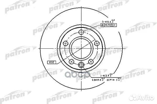 Диск тормозной передн VW: transporter IV c борт