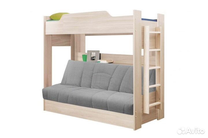 Кровать двухъярусная с диваном. В наличии