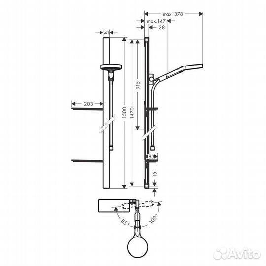 Душевой набор Hansgrohe Rainfinity 130 3jet со шта