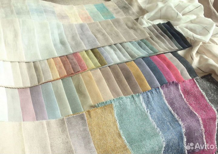 Шторы Ткани Лен натуральный мягкий Италия Германия