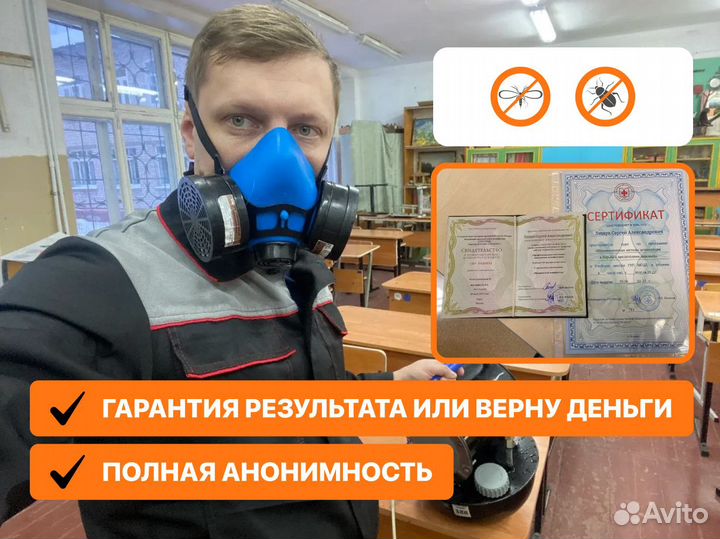 Уничтожение тараков.клопов.Дезинсекция Гарантия
