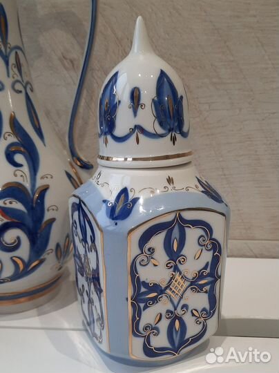 Кисловодский фарфор. Ваза. Кувшин. Чайница