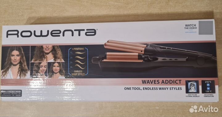 Плойка щипцы для завивки rowenta 4in1 waves addict