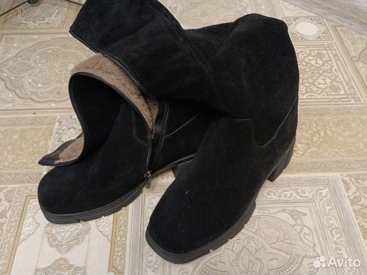 Сапоги женские зимние 39 натуральная замша