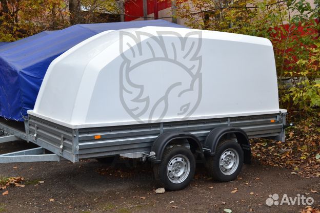 Прицеп двухосный с крышкой