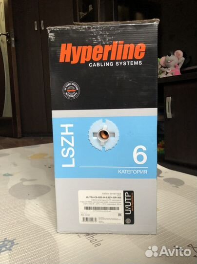 Кабель Hyperline uutp4-C6-S23-IN-lszh-OR-305