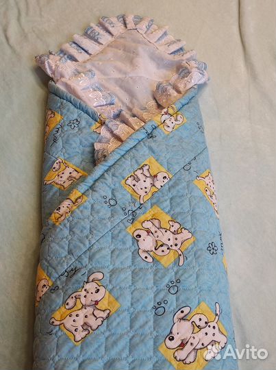 Одеялко на выписку с уголком