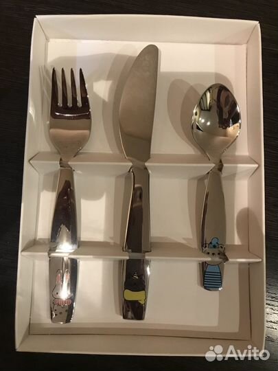 Детский набор столовых приборов новый