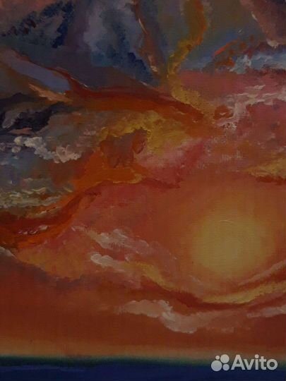 Картина маслом на холсте пейзаж море фантастика
