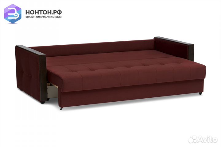 Диван еврокнижка Инсайд 3-х местный бордовый