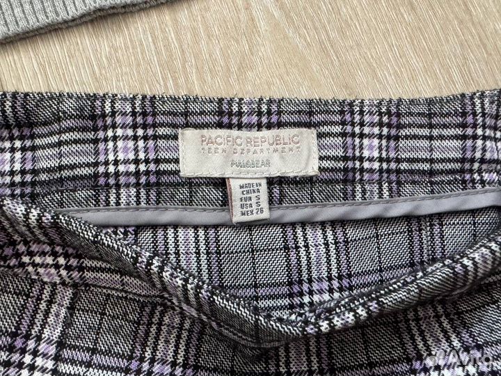 Юбка в клетку и кофта pull&bear р-р S