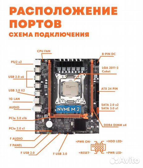 Материнская плата lga 2011 X99H 2.0