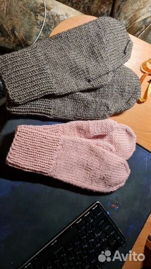 Варежки вязаные ручной работы