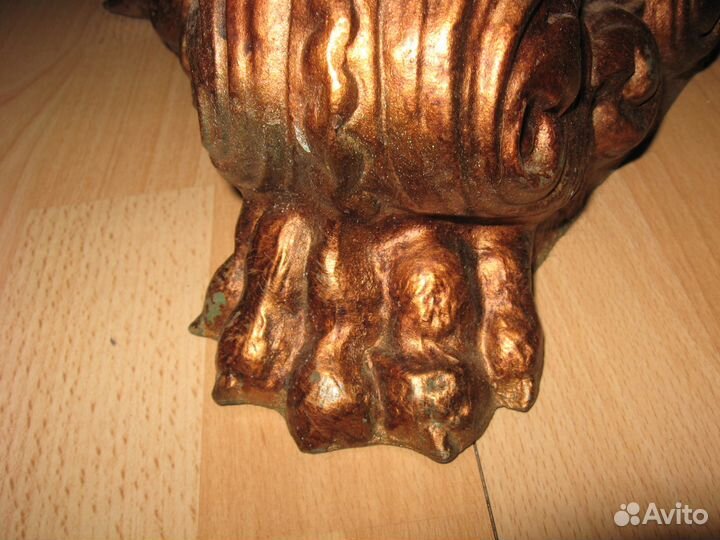 Торшер старинный красивейший кожа бронза