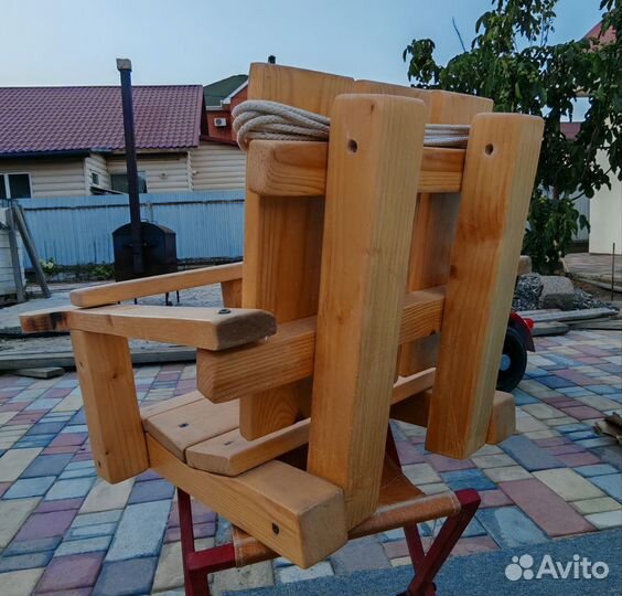 Качель детская, безопасная, деревянная