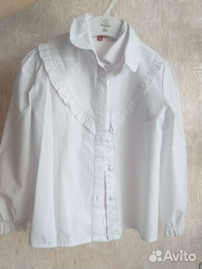 Блузка белая для девочек 122